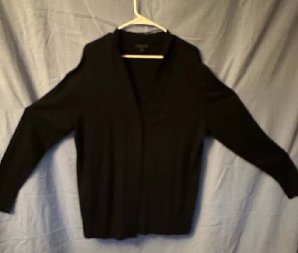 Worthington Woman Open Front Cardigan, Size 1X, Black Sweater